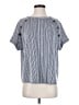 Westbound Stripes Blue Short Sleeve Blouse Size S - photo 1