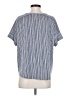 Westbound Stripes Blue Short Sleeve Blouse Size S - photo 2