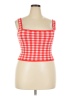Aqua Checkered-gingham Red Sleeveless Top Size M - photo 1