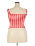 Aqua Checkered-gingham Red Sleeveless Top Size M - photo 2