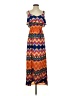 6 Degrees 100% Polyester Print Orange Casual Dress Size S - photo 1