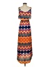 6 Degrees 100% Polyester Print Orange Casual Dress Size S - photo 2