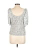 Slate & Willow 100% Rayon Silver Short Sleeve Top Size L - photo 2