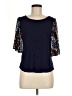 Cha Cha Vente Blue Short Sleeve Top Size M - photo 1