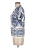 Talbots Argyle Damask Jacquard White Blue Cardigan Size M - photo 5