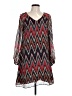 Taylor 100% Polyester Chevron-herringbone Red Casual Dress Size 10 - photo 1