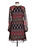 Taylor 100% Polyester Chevron-herringbone Red Casual Dress Size 10 - photo 2