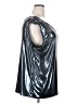Torrid 100% Polyester Metallic Silver Short Sleeve Top Size 2X Plus (2) - photo 4