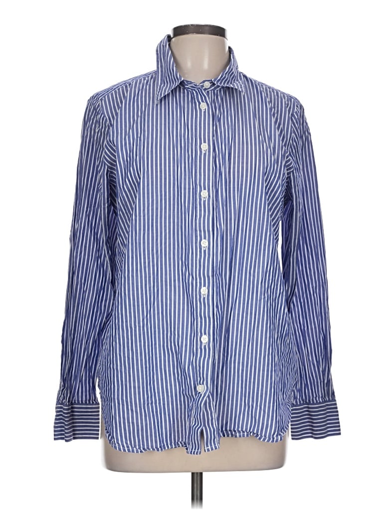 Pre-owned Ann Taylor Long Sleeve Button Down Shirt In Blue