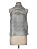 Eight Sixty 100% Polyester Houndstooth Silver Sleeveless Blouse Size M - photo 1