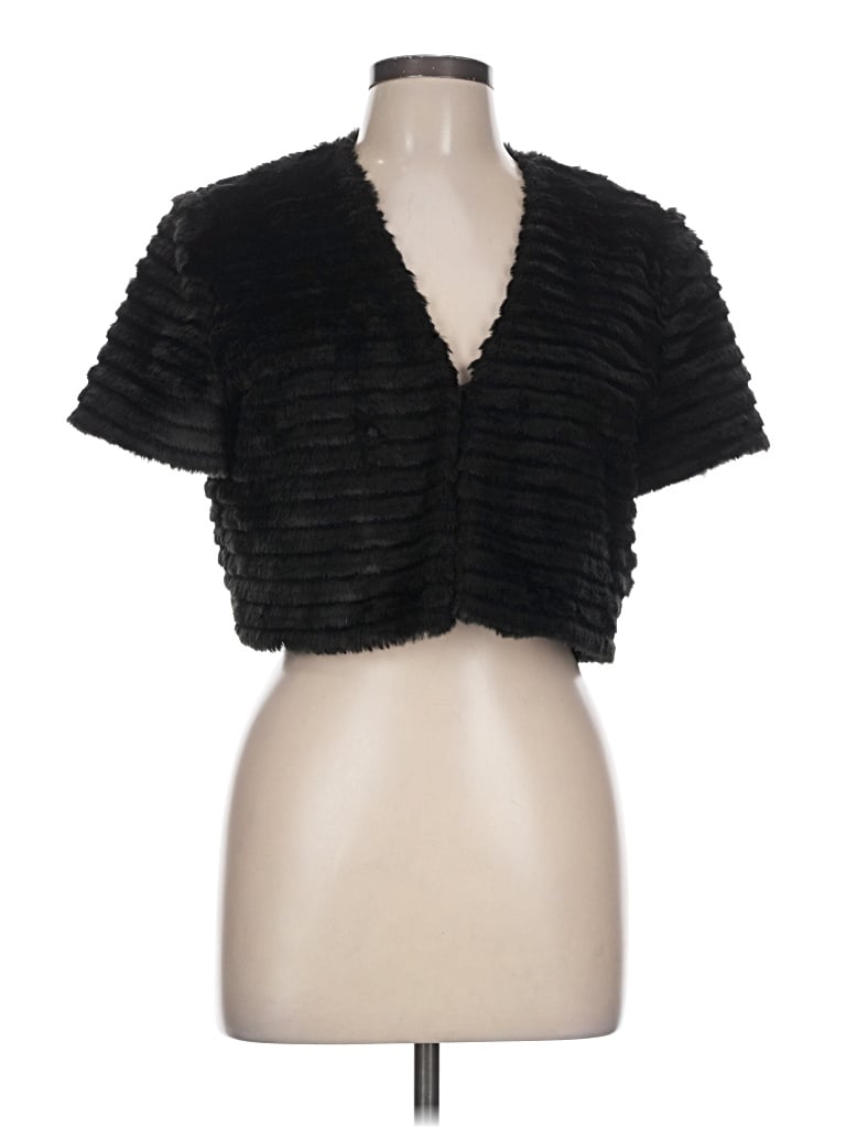 Pre-owned Jessica Simpson Faux Fur Jacket In Black