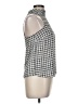 Eight Sixty 100% Polyester Houndstooth Silver Sleeveless Blouse Size M - photo 4