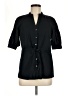 Old Navy Black 3/4 Sleeve Button-Down Shirt Size M - photo 1