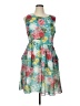 North Style Print Teal Cocktail Dress Size 16 - photo 1