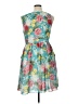 North Style Print Teal Cocktail Dress Size 16 - photo 2