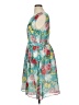 North Style Print Teal Cocktail Dress Size 16 - photo 5