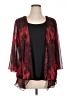Sara Michelle 100% Polyester Red 3/4 Sleeve Top Size 1X - photo 1