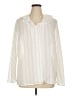 Norton McNaughton 100% Polyester Stripes Ivory Long Sleeve Blouse Size 16 - photo 1