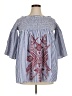 Shyanne 100% Cotton Blue 3/4 Sleeve Blouse Size XL - photo 1