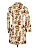 Max Mara 100% Cotton Ivory Orange Trenchcoat Size L - photo 2