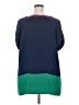Daisy Fuentes 100% Polyester Color Block Teal Short Sleeve Blouse Size 2X - photo 2