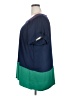 Daisy Fuentes 100% Polyester Color Block Teal Short Sleeve Blouse Size 2X - photo 5