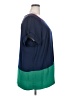 Daisy Fuentes 100% Polyester Color Block Teal Short Sleeve Blouse Size 2X - photo 4