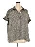 Max Studio 100% Polyester Houndstooth Gray Short Sleeve Blouse Size 3X - photo 1