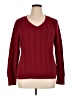 Talbots Outlet 100% Cotton Chevron-herringbone Burgundy Pullover Sweater Size XL - photo 1