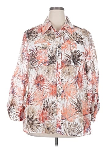 Hearts of Palm Woman 3/4 Sleeve Button-Down Shirt (view 1)
