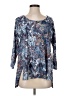 Cubism Blue 3/4 Sleeve Blouse Size S - photo 1