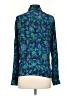 Carlisle 100% Silk Paisley Teal Long Sleeve Silk Top Size 4 - photo 2