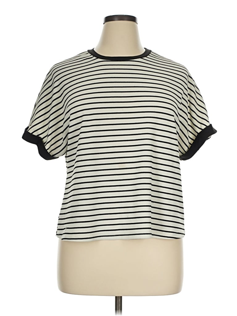 Pre-owned Unbranded Short Sleeve T-shirt In Ivory
