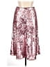 H&M 100% Polyester Metallic Silver Pink Formal Skirt Size 14 - photo 2
