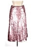 H&M 100% Polyester Metallic Silver Pink Formal Skirt Size 14 - photo 1