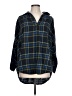 French Connection Plaid Blue 3/4 Sleeve Blouse Size L - photo 1