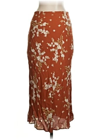 Madewell Drawstring Midi Slip Skirt in Farmstand Bouquet (view 2)