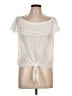 A. Byer Ivory Short Sleeve Blouse Size M - photo 1