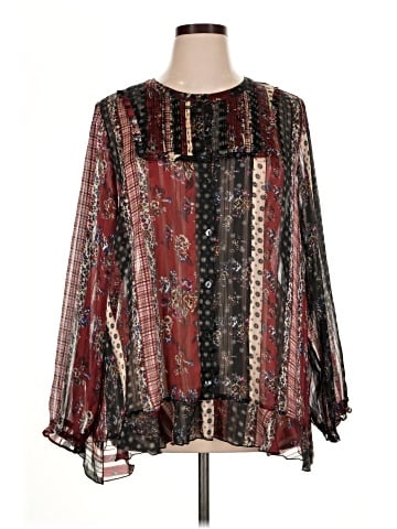 LOGO by Lori Goldstein Long Sleeve Blouse (view 1)