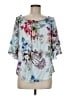 Hale Bob Blue Short Sleeve Blouse Size L - photo 1