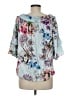 Hale Bob Blue Short Sleeve Blouse Size L - photo 2