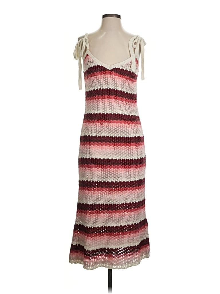 Pre-owned Zara Casual Dress In Burgundy