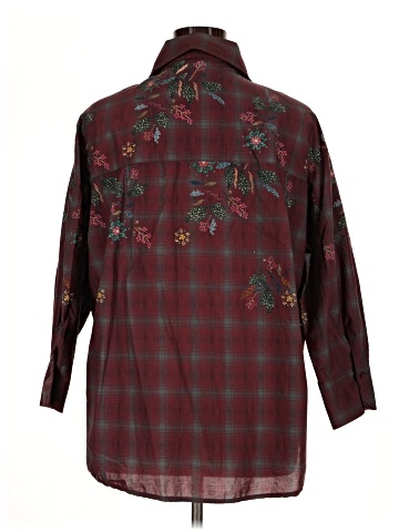 Unbranded 3/4 Sleeve Button-Down Shirt (view 2)