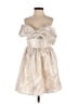 TCEC 100% Polyester Metallic Ivory Tan Cocktail Dress Size S - photo 1