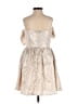 TCEC 100% Polyester Metallic Ivory Tan Cocktail Dress Size S - photo 2