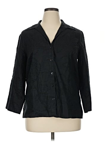 Jones New York Signature 3/4 Sleeve Button-Down Shirt (view 1)