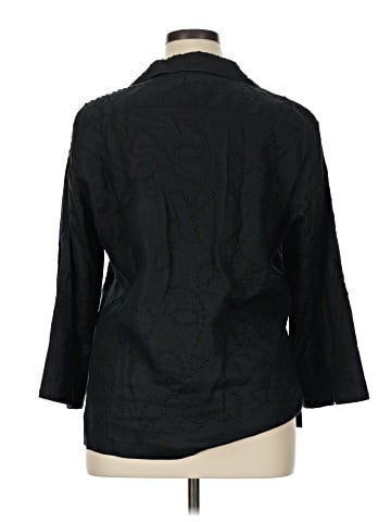 Jones New York Signature 3/4 Sleeve Button-Down Shirt (view 2)