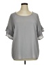 Umgee Gray Short Sleeve Blouse Size XL - photo 1