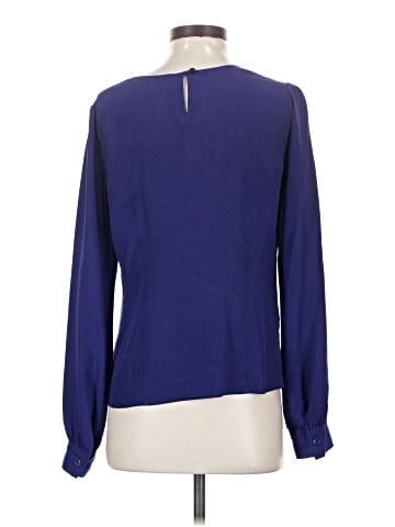 Black Saks Fifth Avenue Long Sleeve Silk Top (view 2)