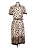 Schrader Separates 100% Polyester Print Ivory Casual Dress Size 10 Petite - photo 1